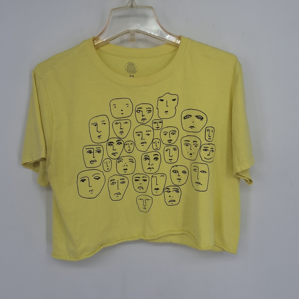Urban Outfitters Medium Yellow Face Print Tee